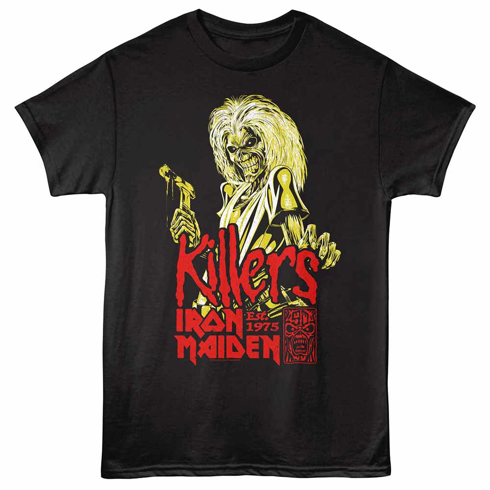 Iron Maiden - Killers Tri Color - Adult Unisex Short Sleeve T-Shirt - Black