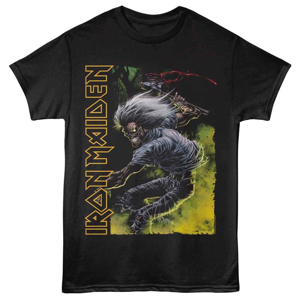 Iron Maiden - Axe Slash - Black - Front Print Solid Adult Unisex Short Sleeve T-Shirt