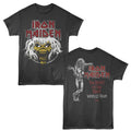 Iron Maiden - World Tour 1982 - 2-Sided Print Adult Short Sleeve Solid T-Shirt - Smoke