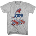 Major League - Logo And Ball - American Classics - Gray Heather Adult Short Sleeve T-Shirt
