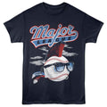 Major League - Baseball - Officially Licensed - Blue Solid Front Print Adult Short Sleeve T-Shirt