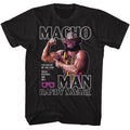 Macho Man - Flex - American Classics - Solid Black Adult Short Sleeve T-Shirt