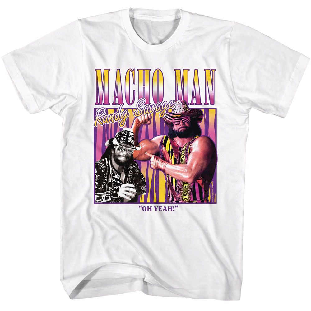 Macho Man - Box - American Classics - Solid White Adult Short Sleeve T-Shirt