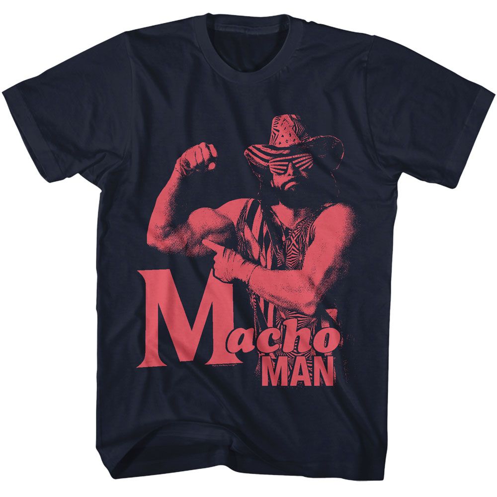 Macho Man Bicep Officially Licensed Adult Short Sleeve T-Shirt