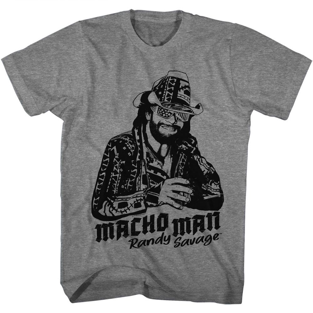 Macho Man - Mmrs - American Classics - Solid Gray Adult Short Sleeve T-Shirt