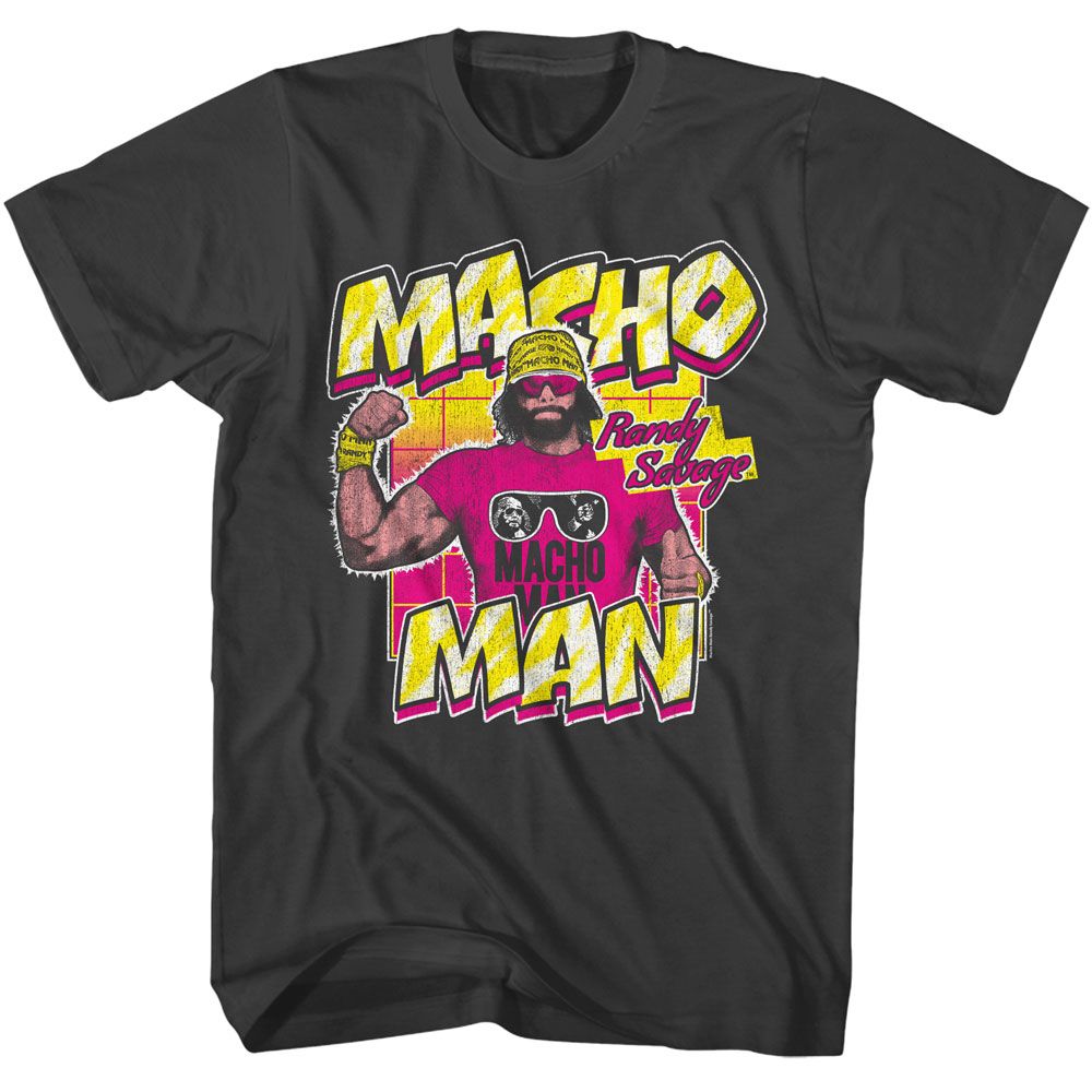 Macho Man - Randy Savage - American Classics - Solid Gray Adult Short Sleeve T-Shirt