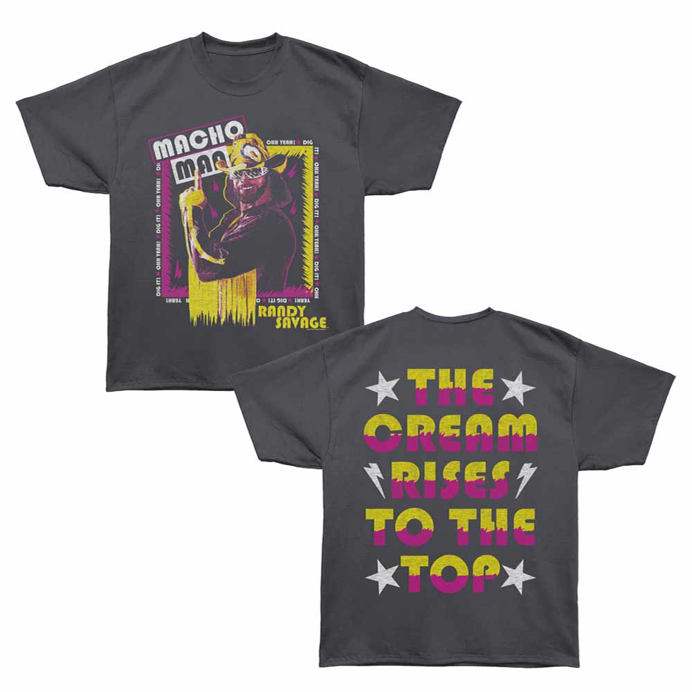 Macho Man - To The Top - Bronx Oversized Short Sleeve T-Shirt - Front & Back Print - Gray