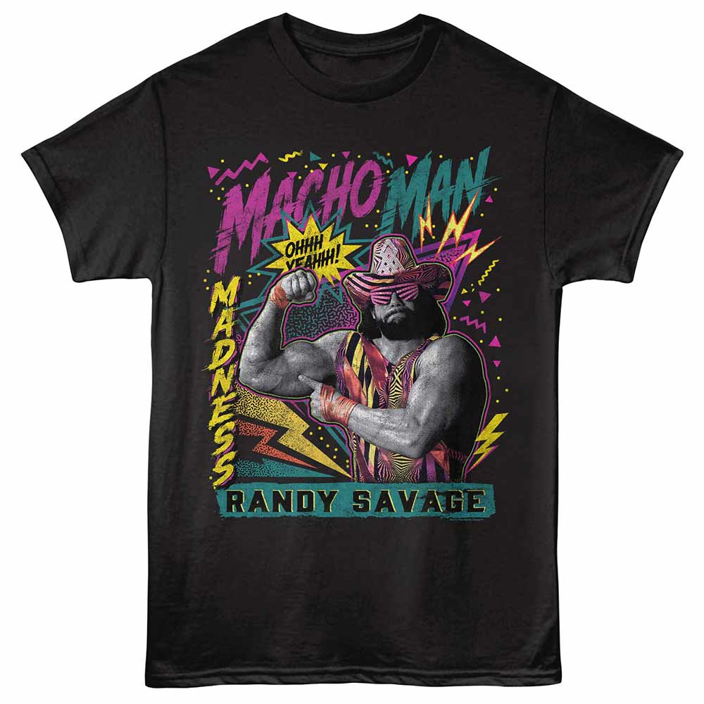 Macho Man - Madness - Adult Unisex Short Sleeve T-Shirt - Black