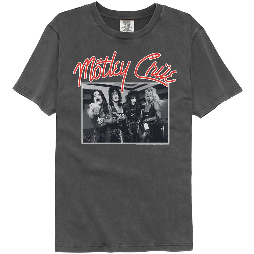 Motley Crue Stand And Deliver Officially Licensed Adult Short Sleeve Washed Black T-Shirt