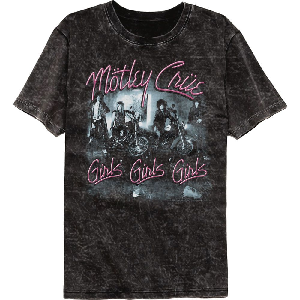 Motley Crue Girls Girls Girls Officially Licensed Adult Short Sleeve Mineral Wash T-Shirt
