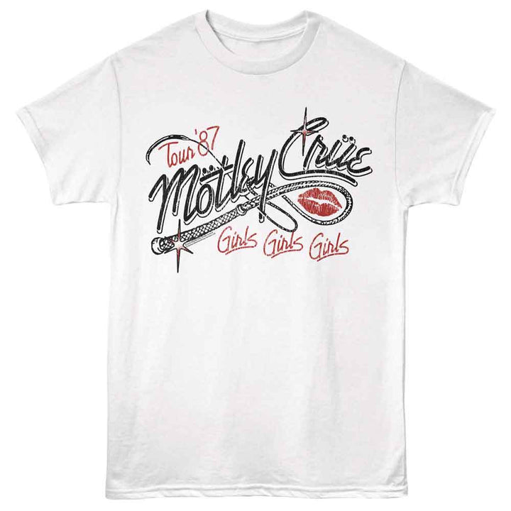 Motley Crue - Whip - Adult Short Sleeve T-Shirt - White