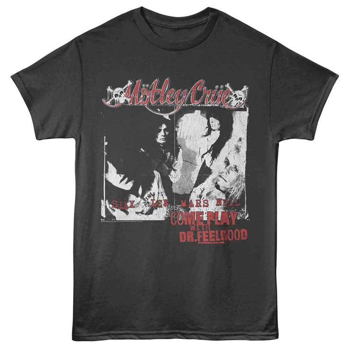 Motley Crue - Come Play With Dr Feelgood - Adult Short Sleeve T-Shirt - Smoke