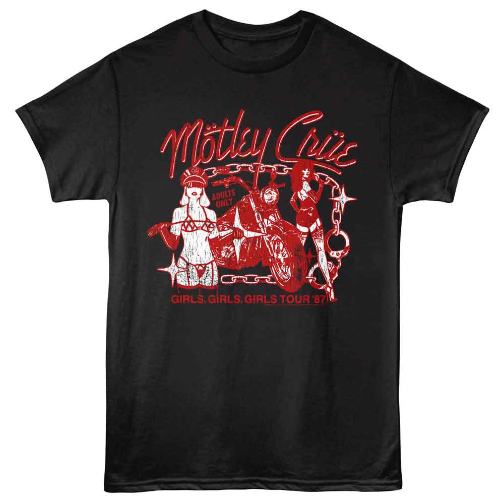 Motley Crue - Girls Girls Girls 87 - Adult Short Sleeve T-Shirt - Black