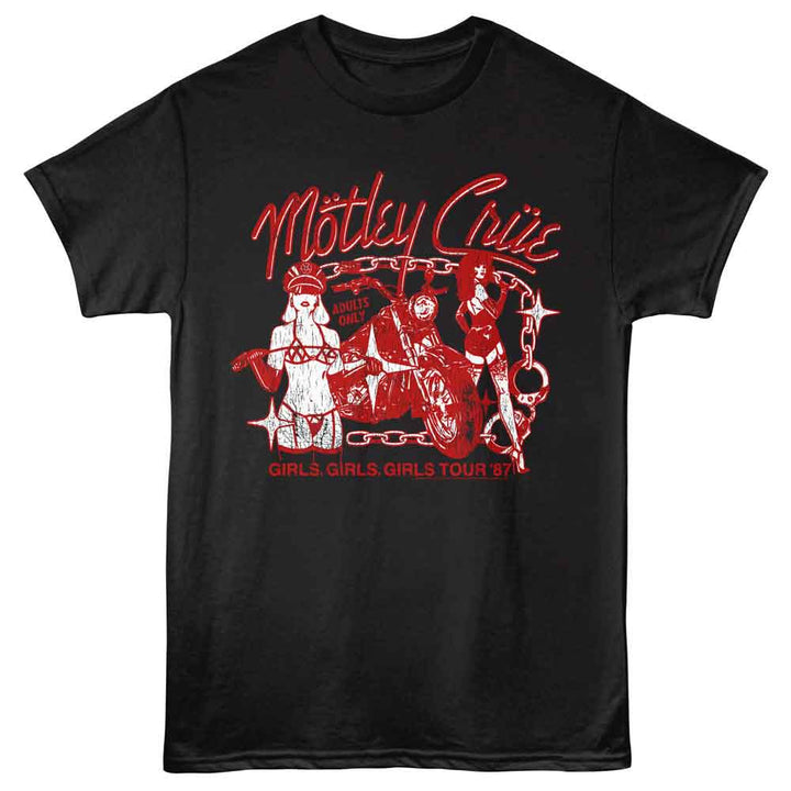 Motley Crue - Girls Girls Girls 87 - Adult Short Sleeve T-Shirt - Black