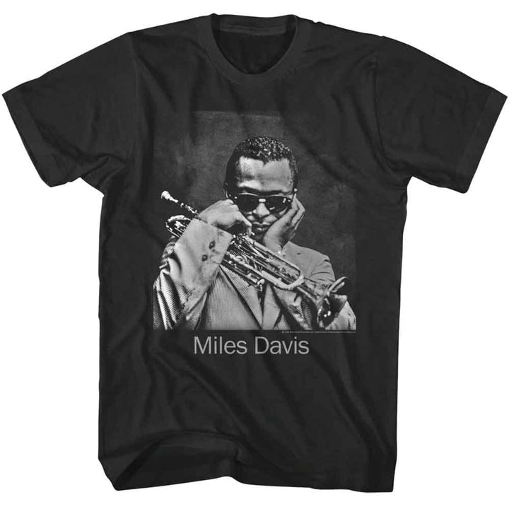 Miles Davis - Round About Midnight Photo - American Classics - Gray Front Print Adult Short Sleeve T-Shirt