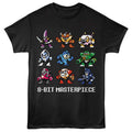 Mega Man - 8 Bit Masterpiece - Front Print Adult Short Sleeve Solid T-Shirt - Black