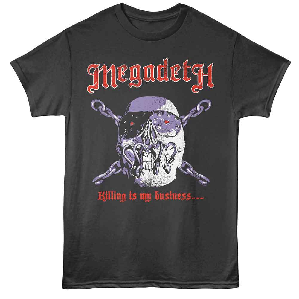 Megadeth - Killing Is My Business - Gray Front Print Solid Adult Unisex Short Sleeve T-Shirt