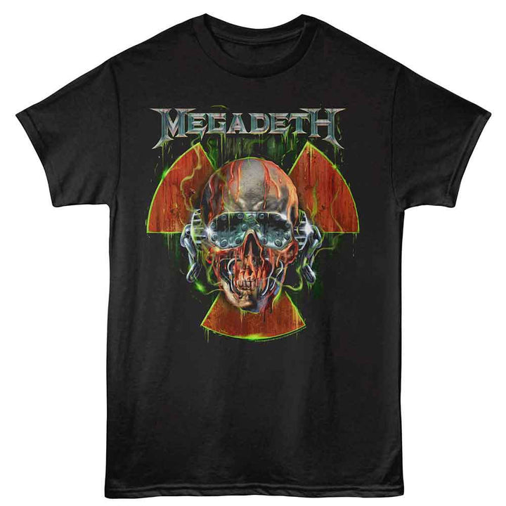 Megadeth - Vic And Radioactive Symbol - Black Front Print Solid Adult Unisex Short Sleeve T-Shirt