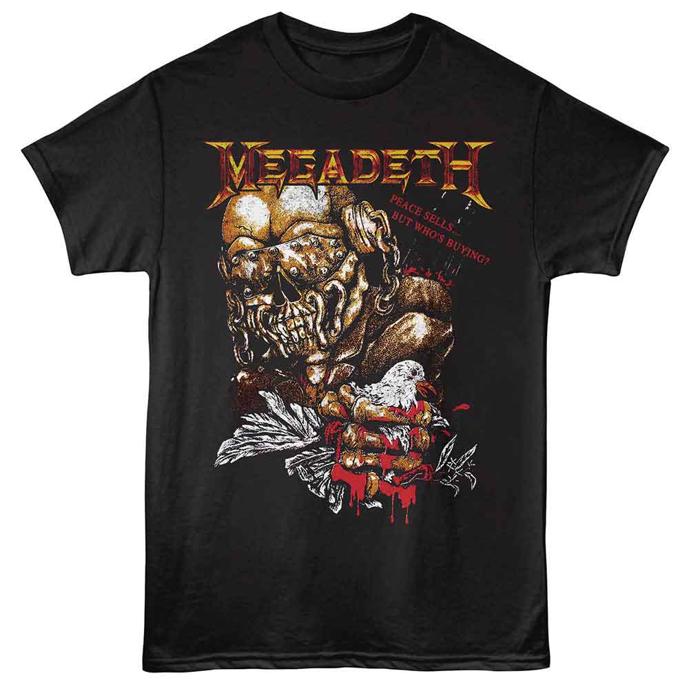 Megadeth - Peace Sells - Black Front Print Solid Adult Unisex Short Sleeve T-Shirt