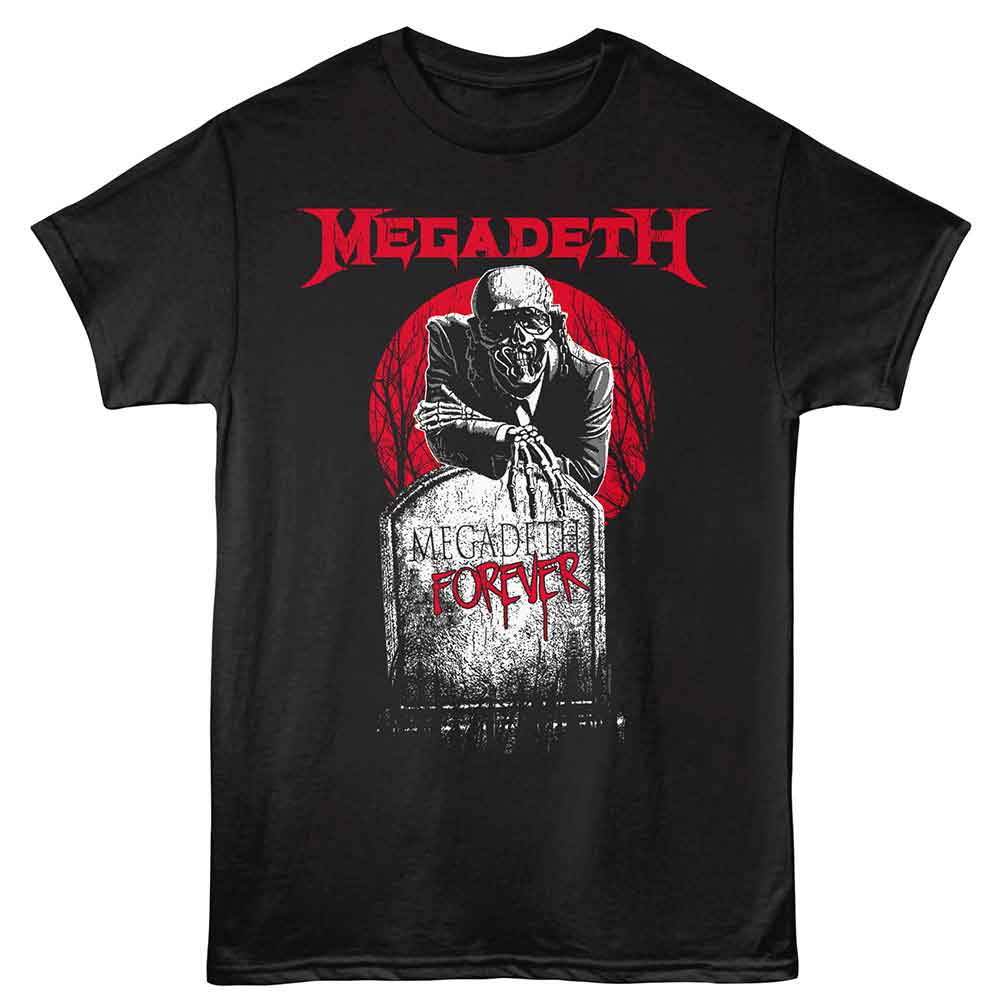 Megadeth - Forever - Black Front Print Solid Adult Unisex Short Sleeve T-Shirt