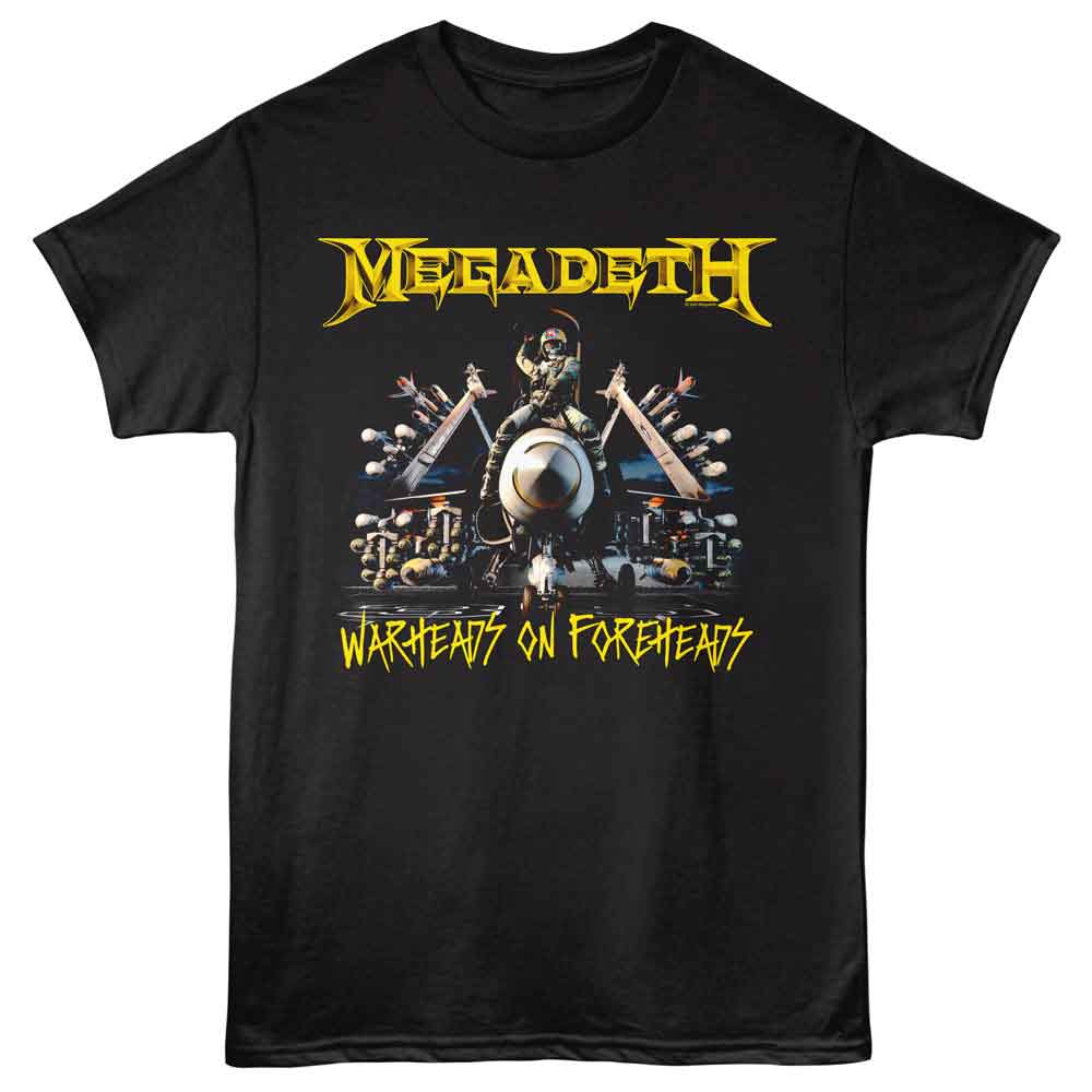 Megadeth - Warheads - Black Front Print Solid Adult Unisex Short Sleeve T-Shirt