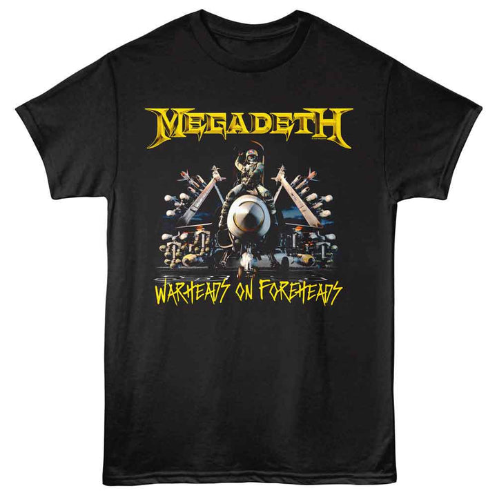 Megadeth - Warheads - Black Front Print Solid Adult Unisex Short Sleeve T-Shirt