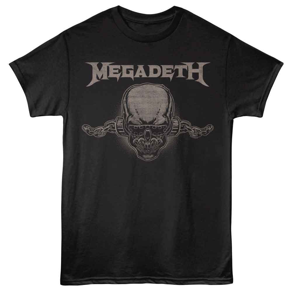 Megadeth - Vintage Vic - Black Front Print Solid Adult Unisex Short Sleeve T-Shirt