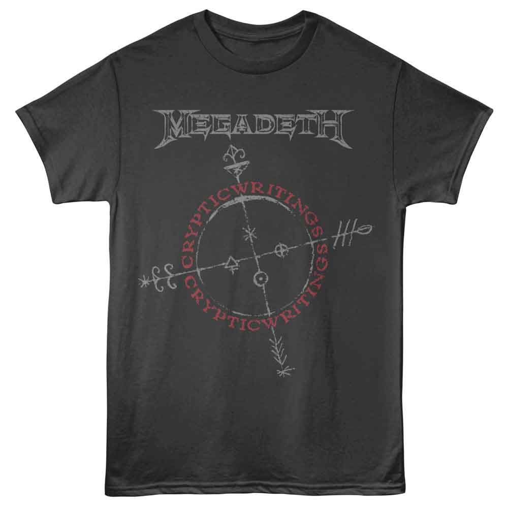 Megadeth - Cryptic Writings - Gray Front Print Solid Adult Unisex Short Sleeve T-Shirt