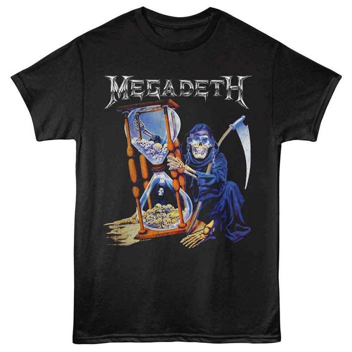 Megadeth - Hourglass - Black Front Print Solid Adult Unisex Short Sleeve T-Shirt