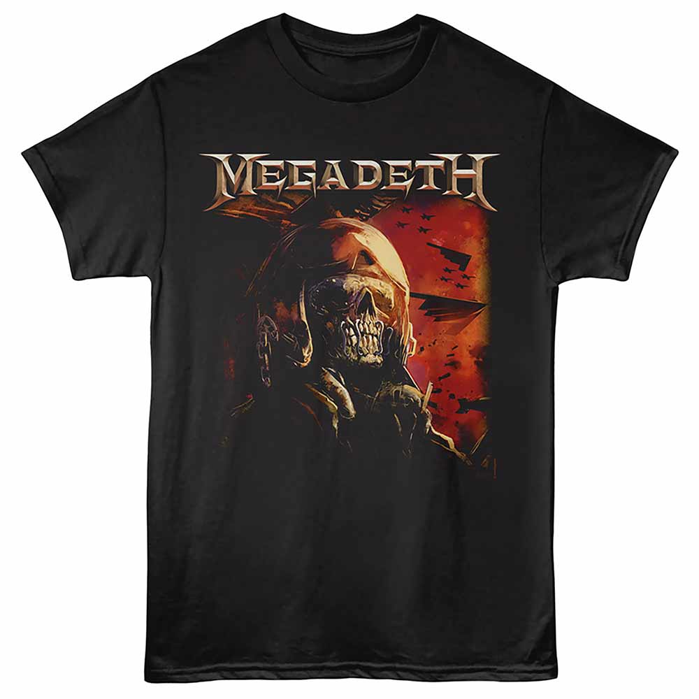 Megadeth - Bomber Vic - Front Print Adult Short Sleeve Solid T-Shirt - Black