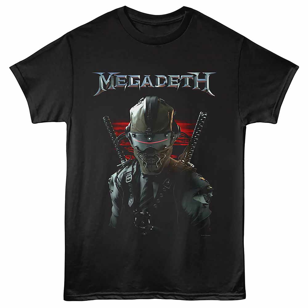 Megadeth - Samurai Vic - Front Print Adult Short Sleeve Solid T-Shirt - Black