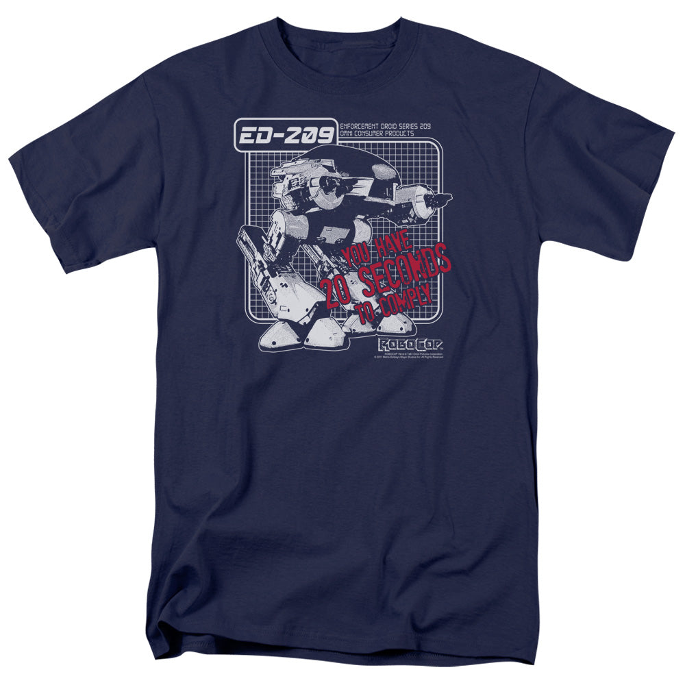 Robocop - Ed 209 - Adult Unisex Short Sleeve T-Shirt - Blue