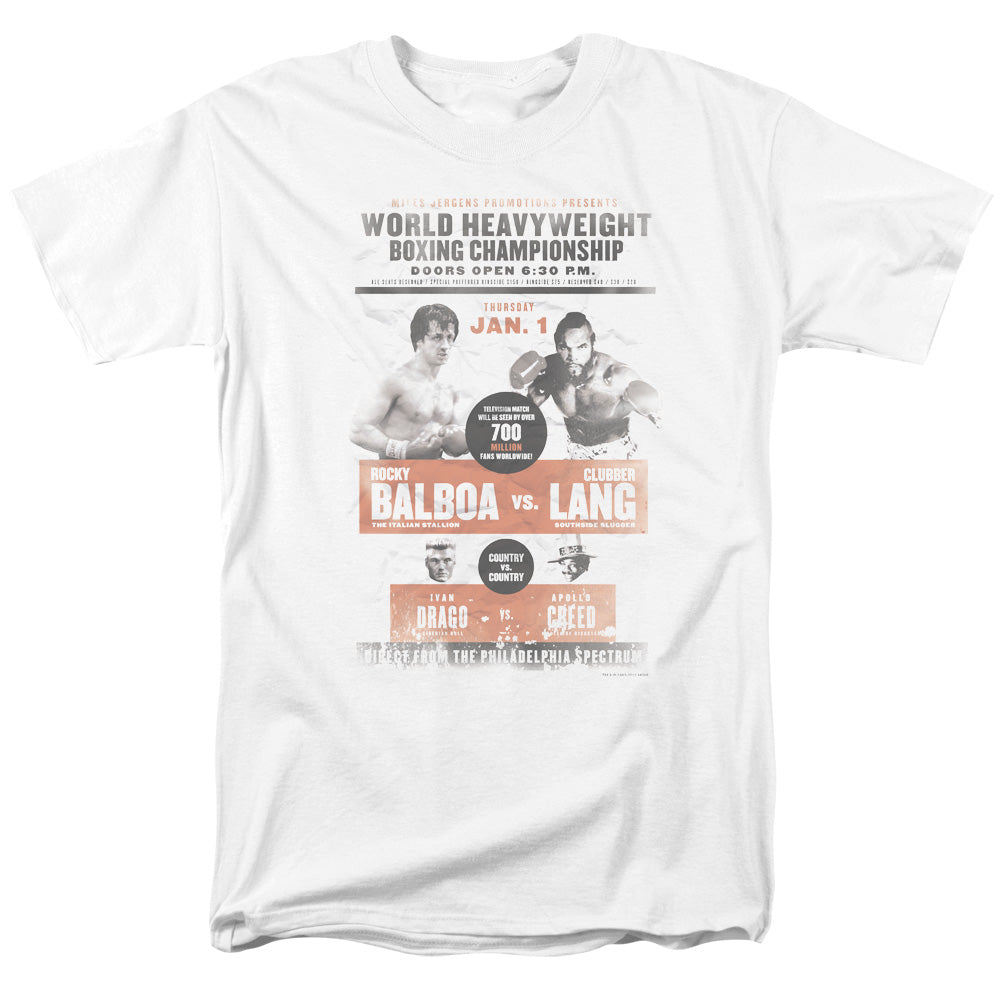 Rocky III - Vs Clubber Poster - Adult Unisex Short Sleeve T-Shirt - White