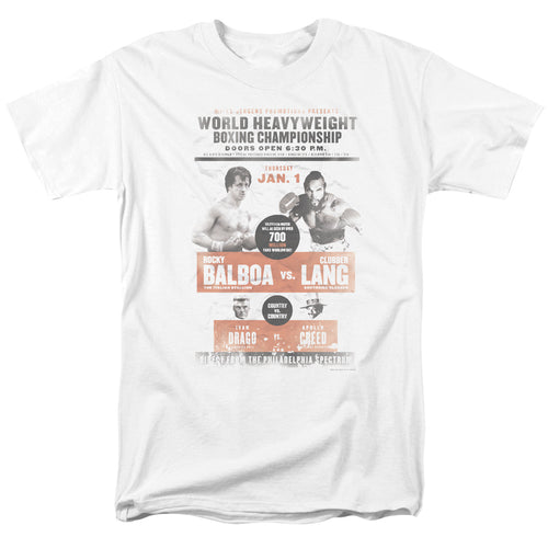 Rocky III - Vs Clubber Poster - Adult Unisex Short Sleeve T-Shirt - White
