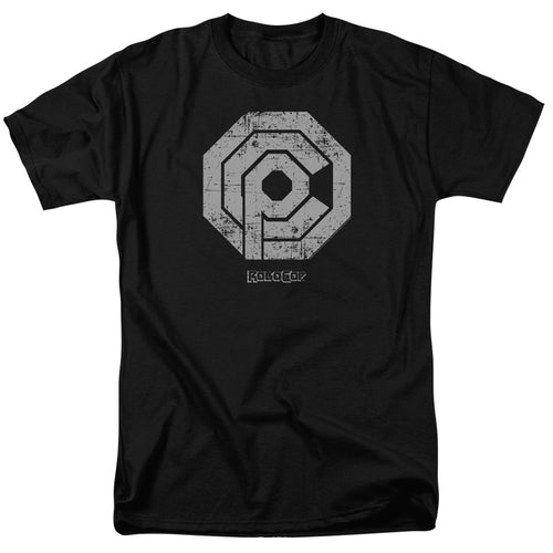Robocop - Distressed OCP Logo - Adult Unisex Short Sleeve T-Shirt - Black
