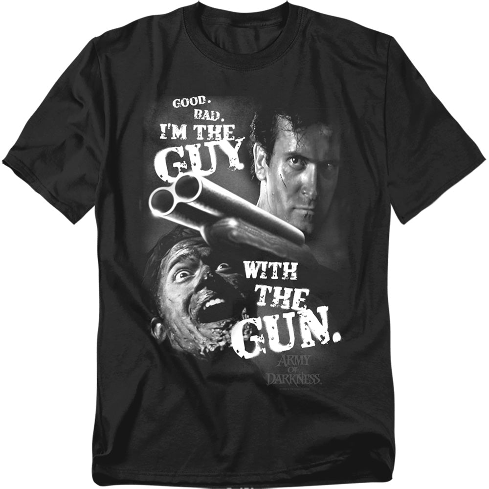 Army Of Darkness - Guy With The Gun - Adult Unisex Short Sleeve T-Shirt - Black
