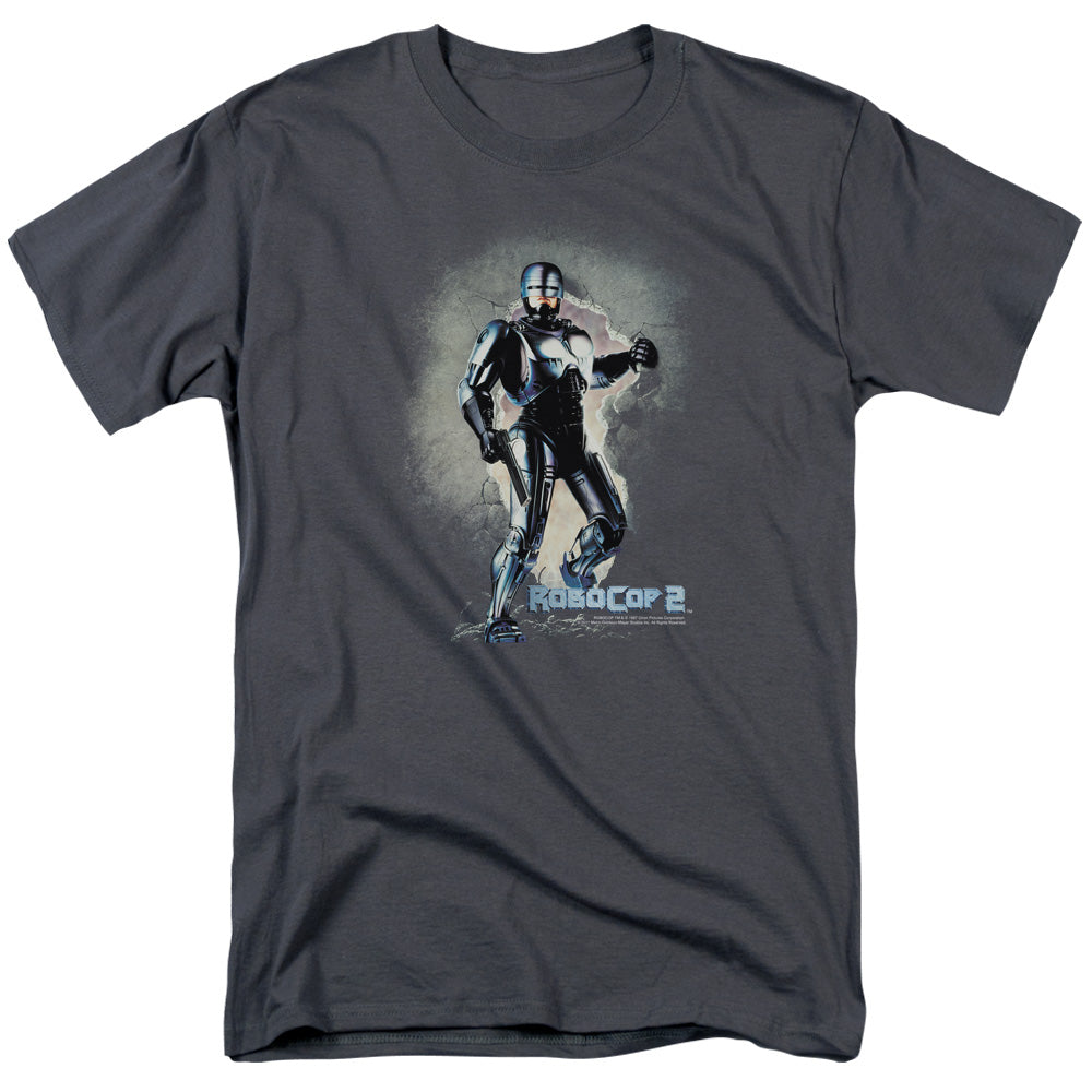 Robocop - Break On Through - Adult Unisex Short Sleeve T-Shirt - Gray