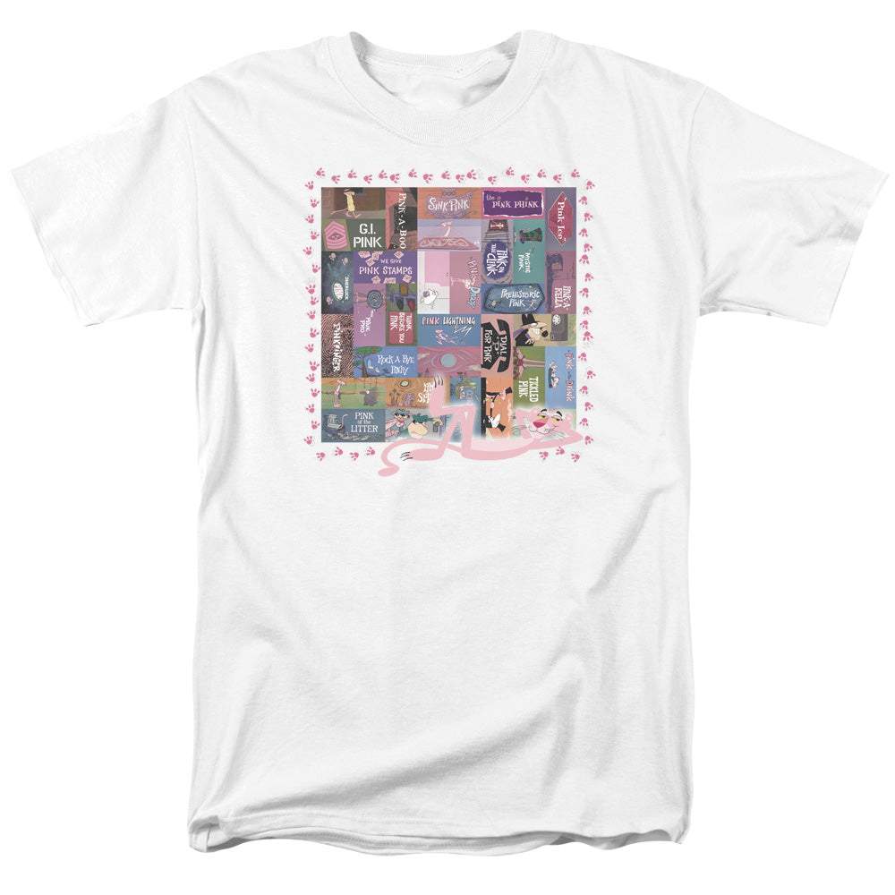 Pink Panther - Vintage Titles - Adult Unisex Short Sleeve T-Shirt - White