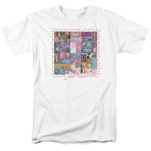 Pink Panther - Vintage Titles - Adult Unisex Short Sleeve T-Shirt - White