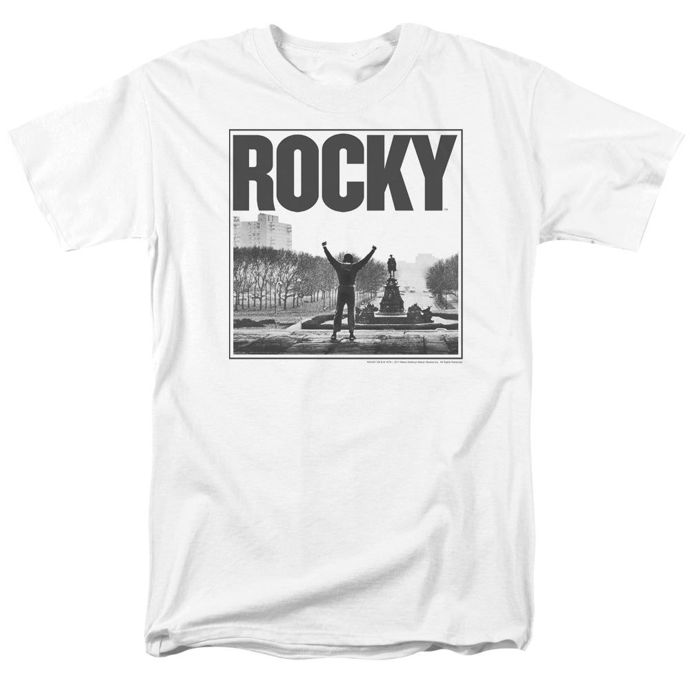 Rocky - Top Of The Stairs - Adult Unisex Short Sleeve T-Shirt - White
