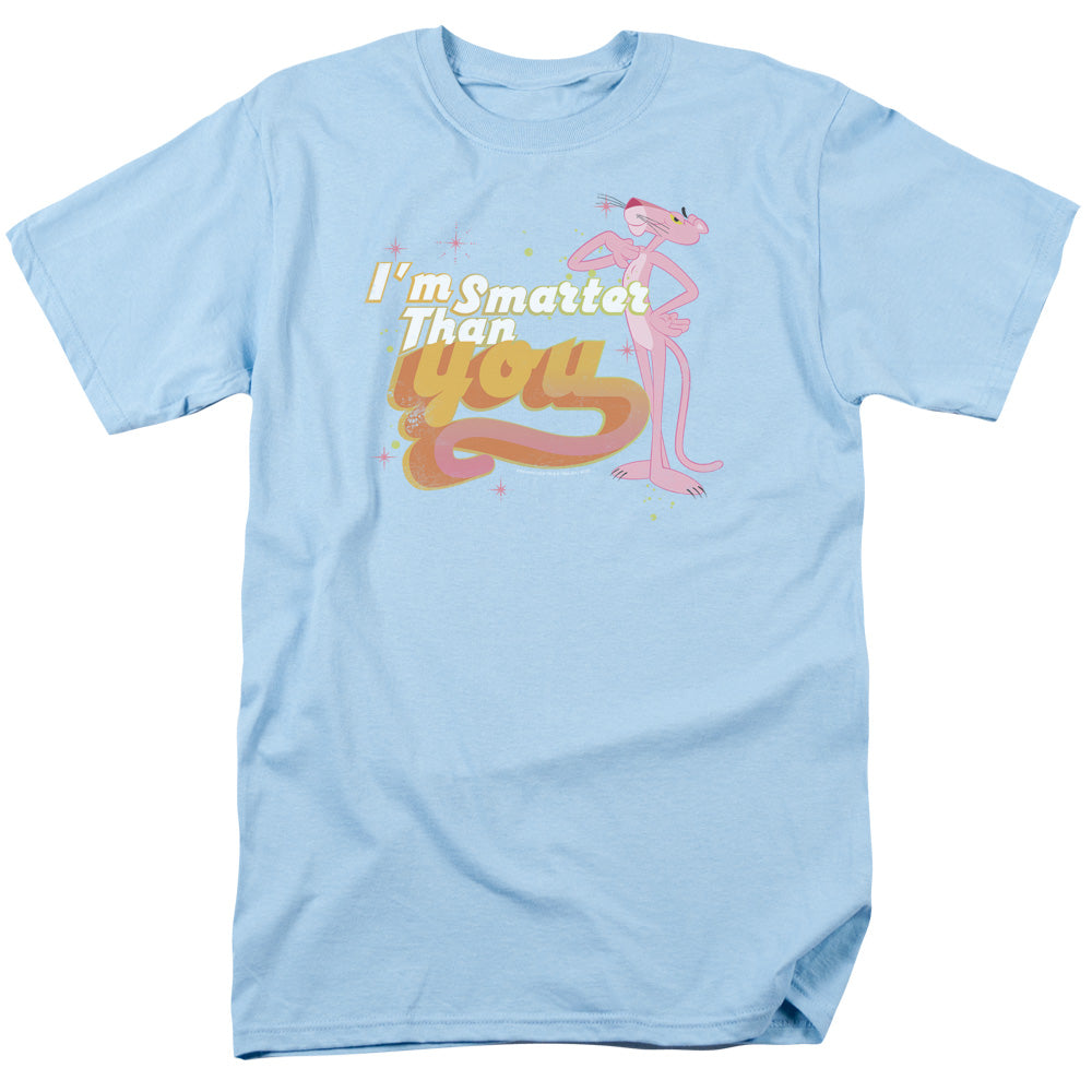 Pink Panther - Smart Cat - Adult Unisex Short Sleeve T-Shirt - Blue