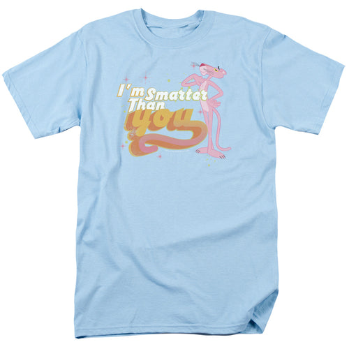 Pink Panther - Smart Cat - Adult Unisex Short Sleeve T-Shirt - Blue