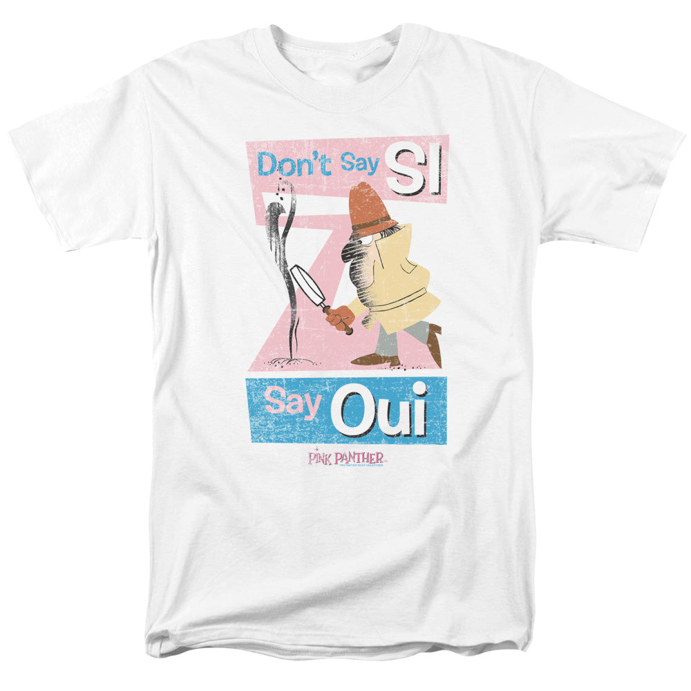 Pink Panther - Say Oui - Adult Unisex Short Sleeve T-Shirt - White