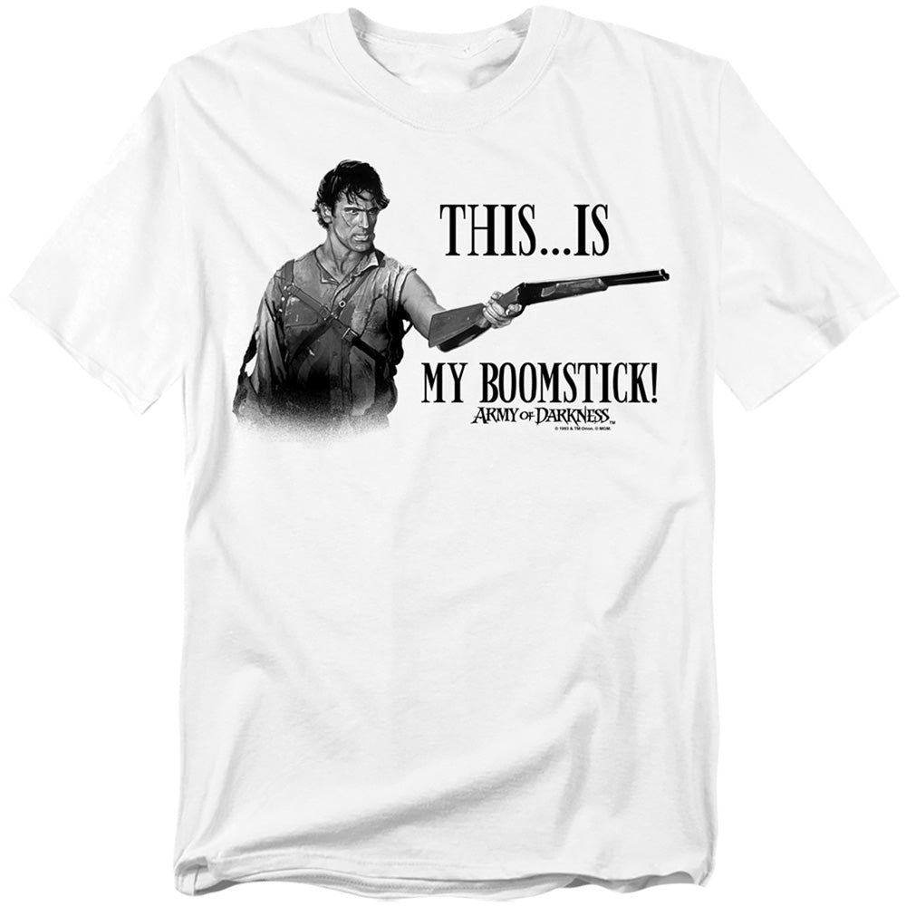 Army Of Darkness - Boomstick! - Adult Unisex Short Sleeve T-Shirt - White