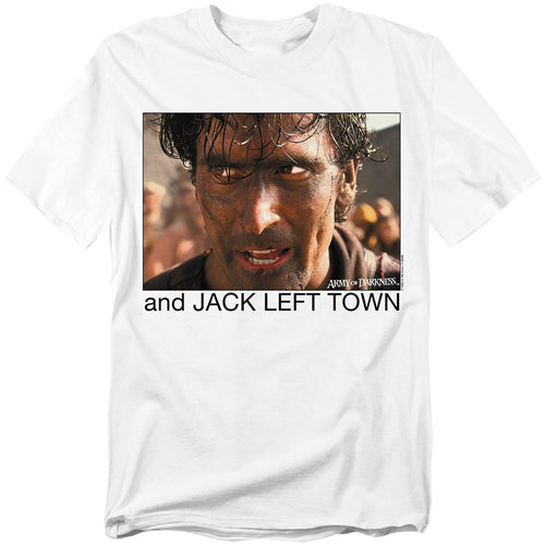 Army Of Darkness - Jack Left Town - Adult Unisex Short Sleeve T-Shirt - White