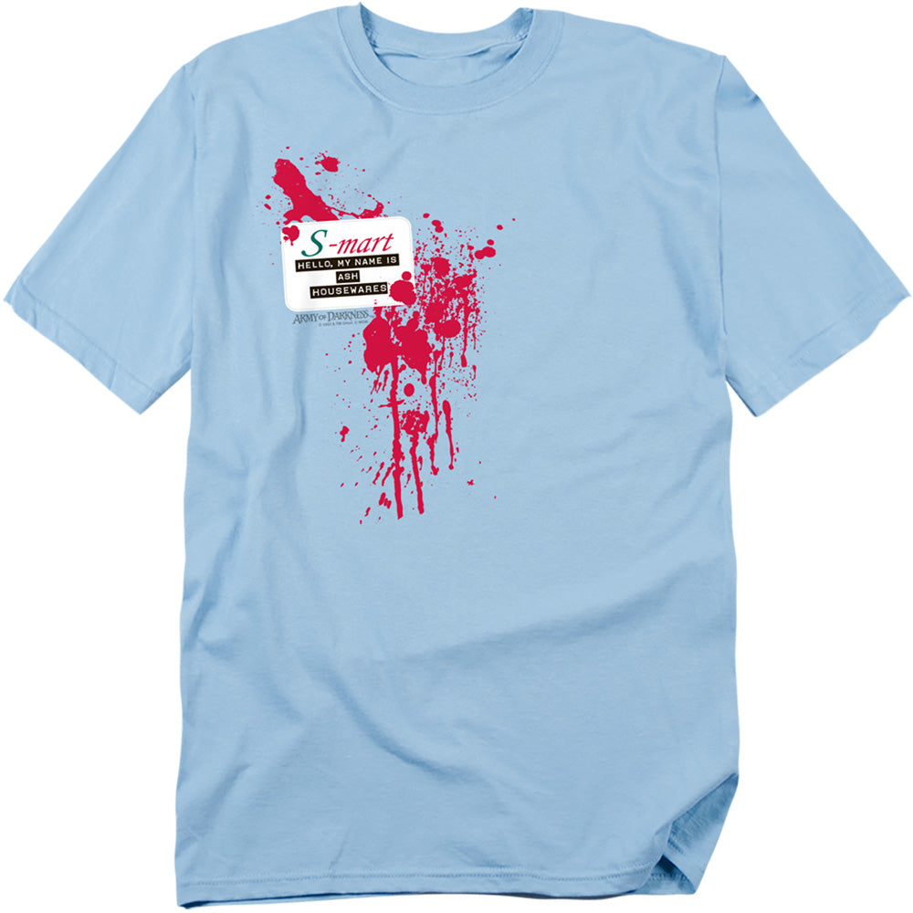 Army Of Darkness - S Mart Name Tag - Adult Unisex Short Sleeve T-Shirt - Blue