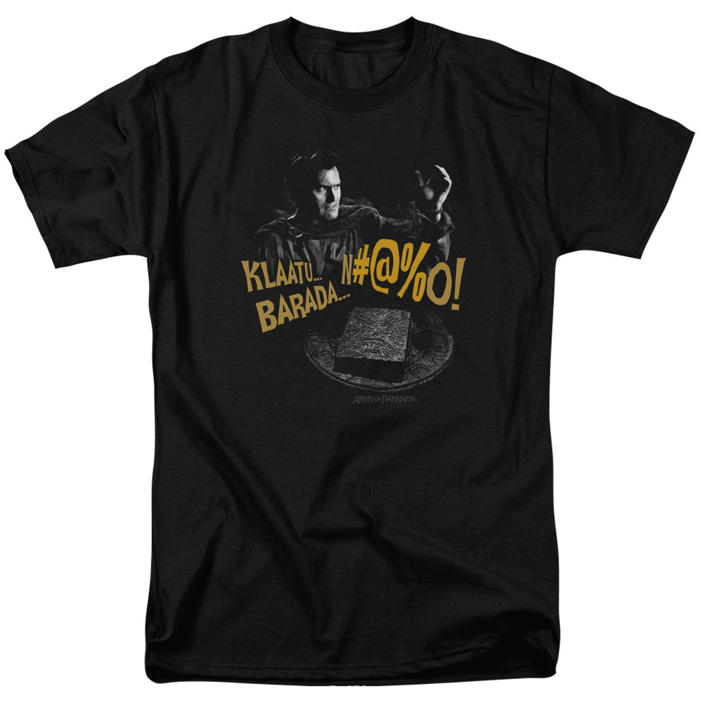 Army Of Darkness - Klaatu...Barada - Adult Unisex Short Sleeve T-Shirt - Black
