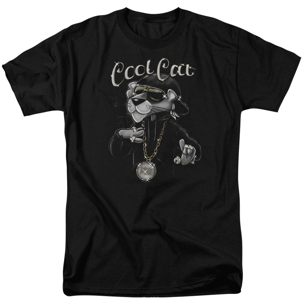 Pink Panther - Cool Cat - Adult Unisex Short Sleeve T-Shirt - Black