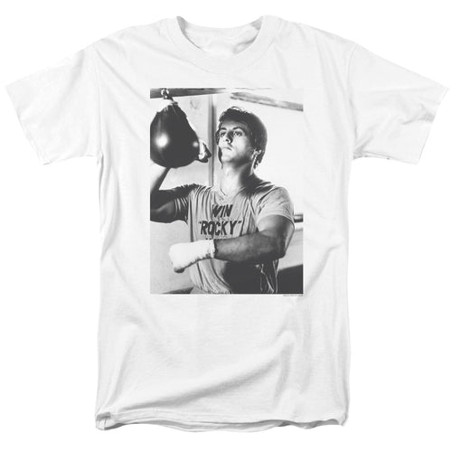 Rocky - Square - Adult Unisex Short Sleeve T-Shirt - White