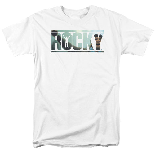 Rocky - Cutout Logo - Adult Unisex Short Sleeve T-Shirt - White